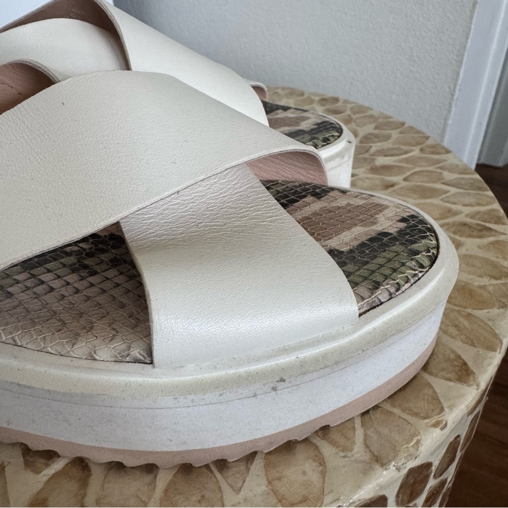 AGL Maya Criss cross Platform Leather Off White Sandals size 36.5 - Picture 4 of 10